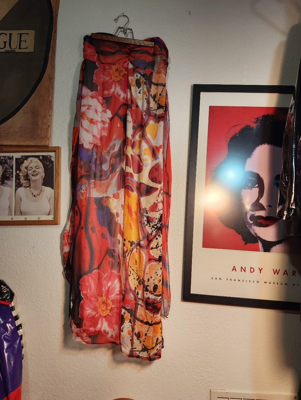 Xhilaration Red & Orange Floral Abstract Maxi Skirt